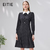 EITIE爱特爱秋季新款优雅修身立领显瘦波点连衣裙女7107810 商品缩略图0