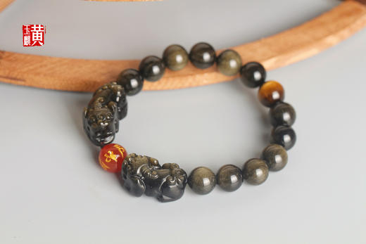 【祥瑞】金曜石双貔貅手串  珠径:10mm 商品图0