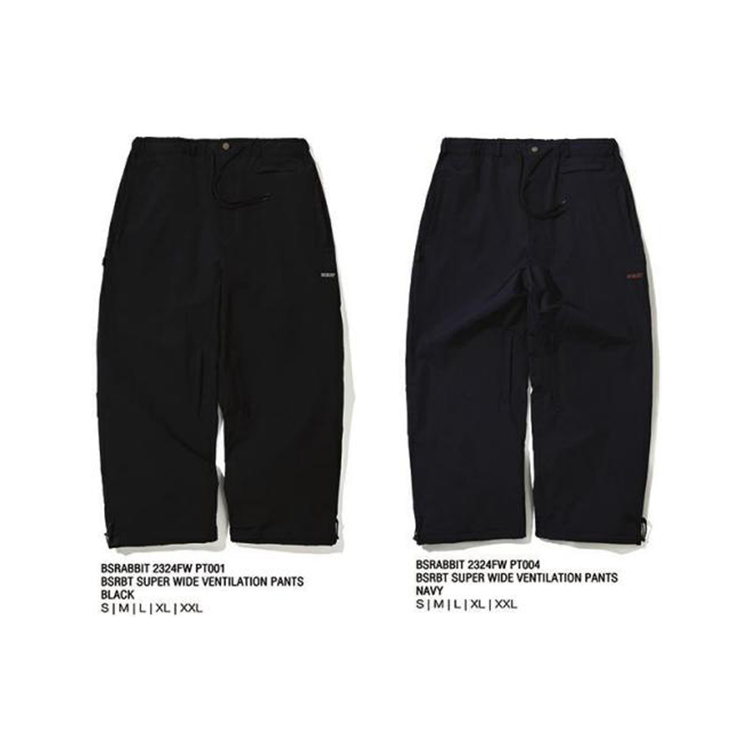 BSRABBIT 23-24 【PT001  PT004】 SUPER WIDE VENTILATION PANTS  BLACK  NAVY  S