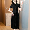 NYL 1322时尚洋气西装领钉珠修身显瘦减龄褶皱连衣裙 商品缩略图4