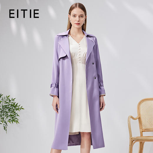 EITIE爱特爱秋季新款束腰显瘦修身百搭温柔风衣7104802 商品图0