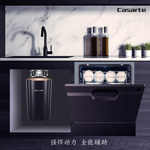 卡萨帝超五级研磨厨房垃圾处理器家用厨余食物粉碎机变频遇阻反转智能自动关机 【高端产品上市】CLD800-B1 商品图0