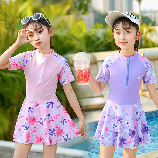 儿童泳衣户外运动涉水速干，游泳连体裙装GF-YYDS002 商品图1