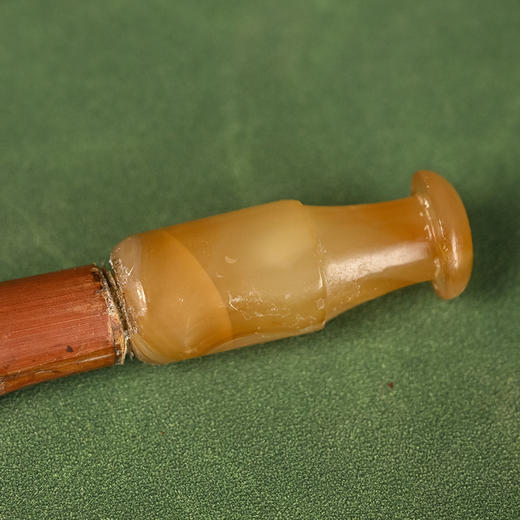清 竹杆玛瑙嘴铜烟袋锅 商品图2
