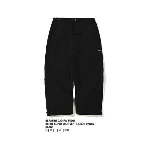 BSRABBIT 23-24 【PT001  PT004】 SUPER WIDE VENTILATION PANTS  BLACK  NAVY  S 商品图1
