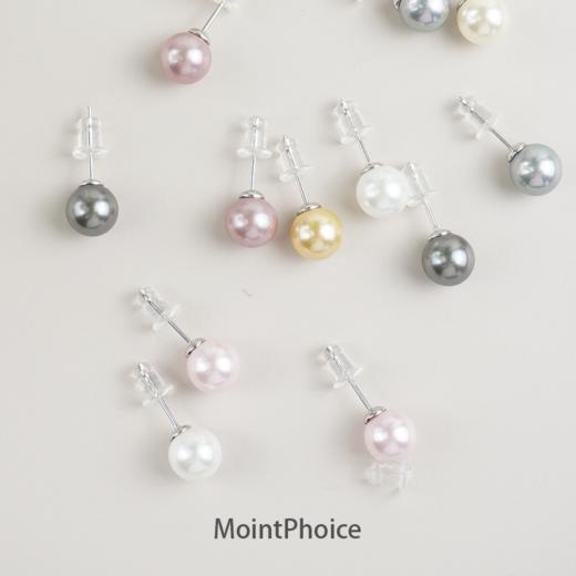 【经典不过时】MointPhoice 一周珍珠耳钉 黄金尺寸8mm 樱花粉 南洋金 多麻灰 商品图5