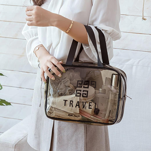 【家居百货】多功能透明旅行收纳包化妆包大中小三件套 商品图3