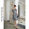 【大货捡漏，不退不换】  【黑白格调】复古法式泡泡袖收腰伞摆连衣裙2023新款 商品缩略图3