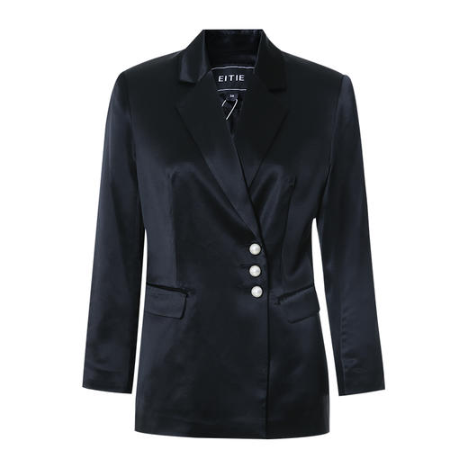 EITIE爱特爱秋季新款单排扣西装领收腰中长款显瘦外套7103805 商品图5