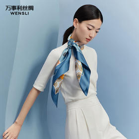 万事利“锦绣风雅”88厘米双面印花真丝大方巾