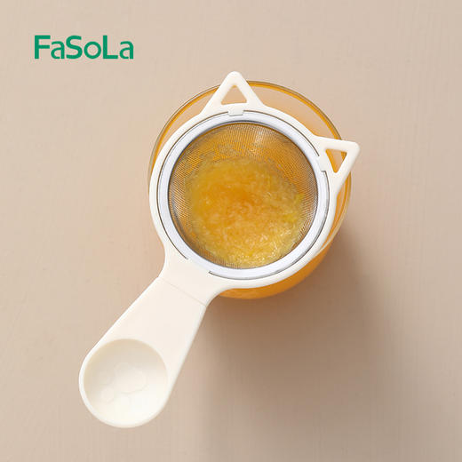 FaSoLa 厨房豆浆过滤网筛宝宝辅食家用超细漏网果汁隔渣漏勺面粉筛 商品图6