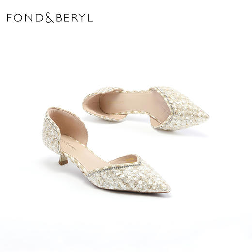 菲伯丽尔猫跟中空小猫跟宴会单鞋通勤女鞋FB31114006 商品图5