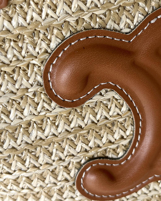 7折 塞林家 氛围感草编包 皮质logo印花草编包包 3色 CQ1269 商品图12