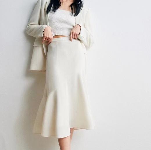 【à perles】肌理感醋酸无领西装，包臀鱼尾半裙，气质女人味【现货】 商品图4