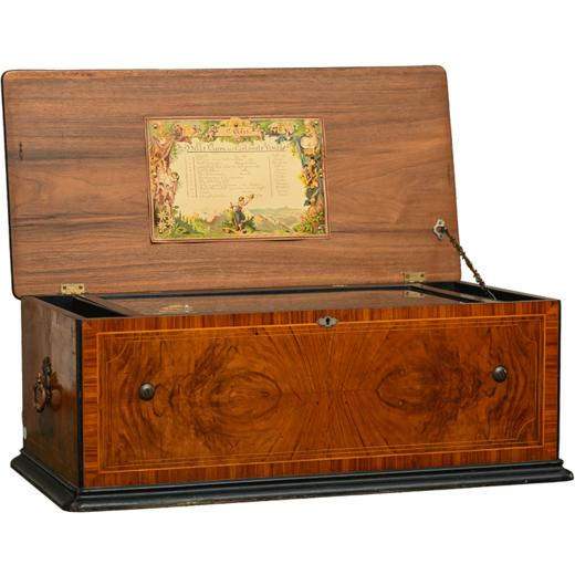 二十世纪 瘿木饰面机械八音盒 商品图5