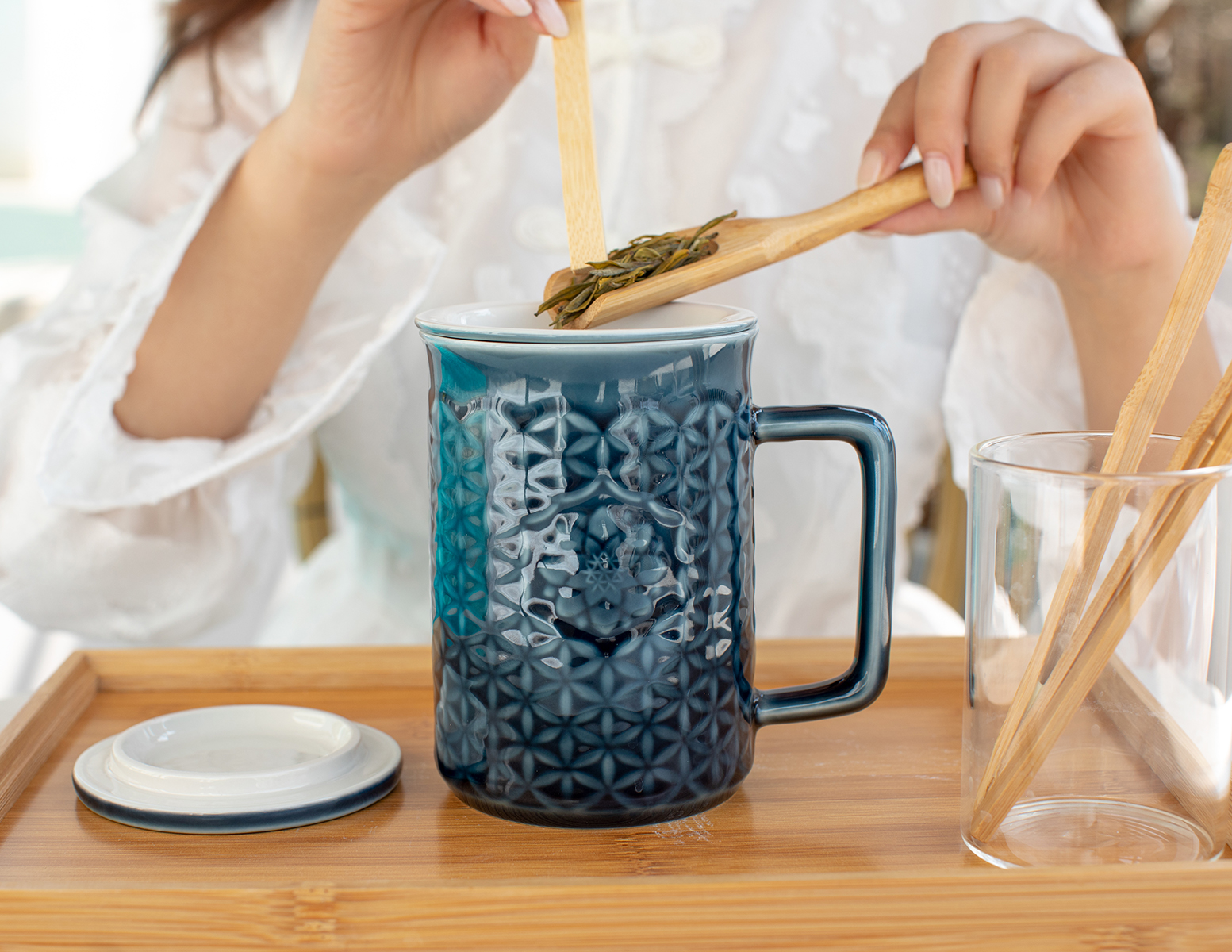 生命之花三件杯（含茶漏）  460ml