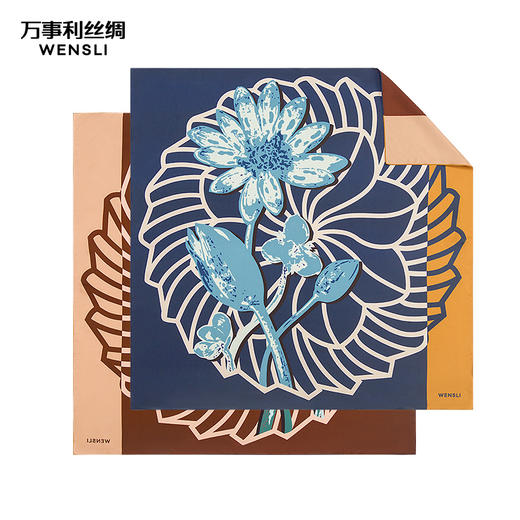 万事利“好运连连”88厘米双面印花真丝大方巾 商品图4