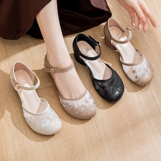 夏季新款，浅网纱中老年女鞋妈妈鞋WZ-23527 商品图1