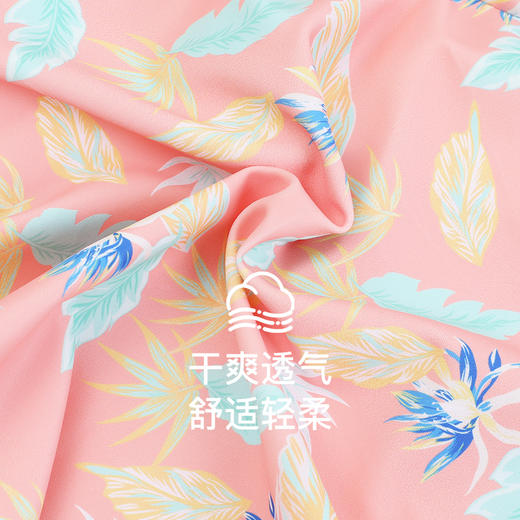 熳洁儿 中袖连体裙泳衣大码V领显瘦舒适夏季新款23206301 商品图5