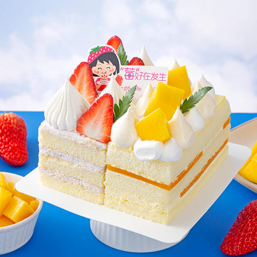 【会员专享1000积分兑换】莓芒双拼4吋分享蛋糕，到店使用/（41家门店通用 商品图0