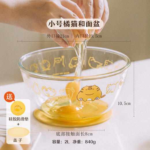  树可和面盆玻璃盆带盖活发面安全耐高温盆子碗大揉面垫烘焙打蛋盆 商品图1