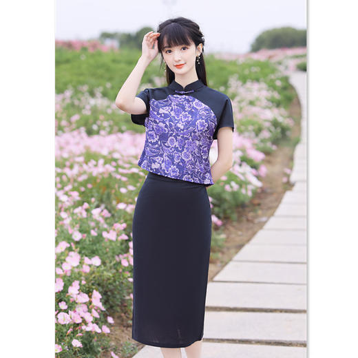 时尚改良，新中式旗袍两件套GX20145 商品图0