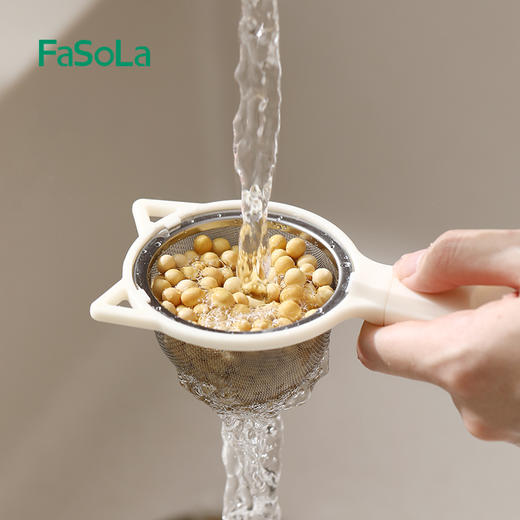 FaSoLa 厨房豆浆过滤网筛宝宝辅食家用超细漏网果汁隔渣漏勺面粉筛 商品图9