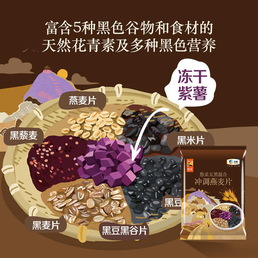 中粮悠采 每日五色燕麦礼盒（五黑五红五白组合）900g 即食燕麦片 商品图5