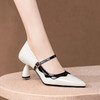 法式玛丽珍女鞋，高跟细跟配裙子皮鞋拼色单鞋HY-H3181 商品缩略图3