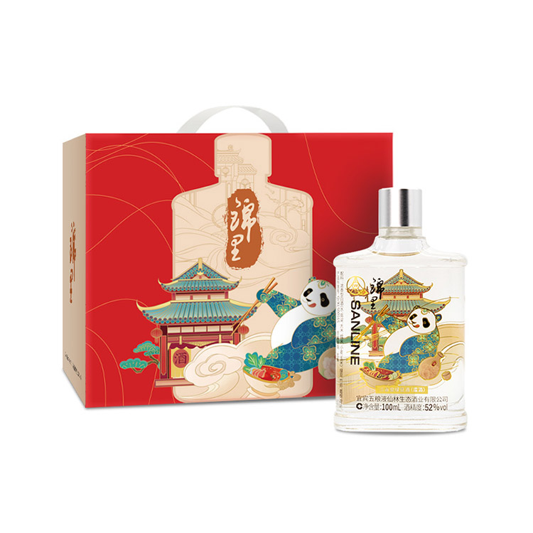 宜宾五粮液 仙林生态 锦里透明瓶52度 植物类露酒 100ml*5礼盒装