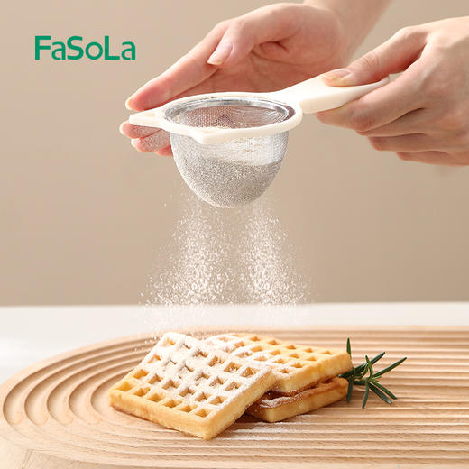FaSoLa 厨房豆浆过滤网筛宝宝辅食家用超细漏网果汁隔渣漏勺面粉筛 商品图4