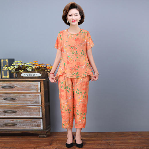 宽松短袖上衣灯笼裤，中老年女装休闲两件套TYWF-A859CEM221 商品图5
