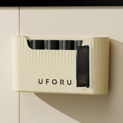 「4色可选！颜值派」厨房垃圾袋收纳塑料袋收纳整理盒壁挂式收集器放置盒免打孔收纳架 商品图1