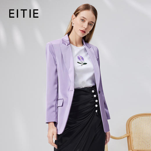EITIE爱特爱秋季新款时尚通勤干练显瘦翻领西装外套女7103802 商品图0