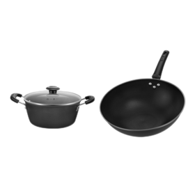  张小泉精铁雪波纹锅具二件套C35422000