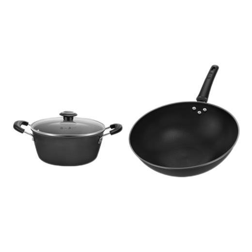  张小泉精铁雪波纹锅具二件套C35422000 商品图0