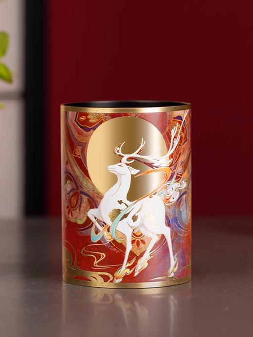 朱炳仁铜 鹿王献瑞笔筒书房文具礼品毕业教师节创意礼物实用 商品图2