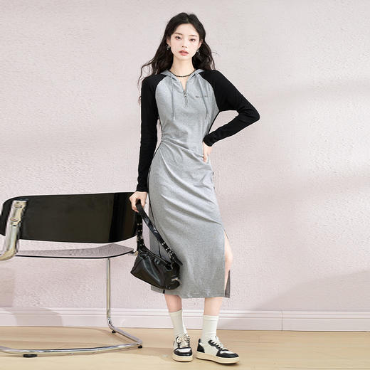 西遇小众纯色休闲长裤女新款通勤百搭阔腿裤子女V1731994 商品图4