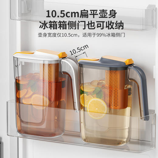 「一壶+四杯！白灰两色」日式家用冷水壶套装 耐高温茶壶果汁饮料桶塑料扎壶大容量凉水壶餐饮用具 商品图1