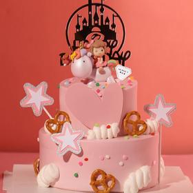 4+6英寸冰淇淋蛋糕阳光彩虹独角兽