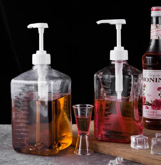 塑料按压瓶 1100ml/1600ml 果葡糖浆蜂蜜果蜜果汁炼乳定量10cc按压瓶/盎司杯 商品图0