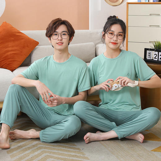 【夏季儿童莫代尔睡衣】中大童家居服亲子套装，短袖童装男女童空调服，适合夏日穿着，不论男女，中大童皆可穿着，为家庭增添温馨。 商品图3