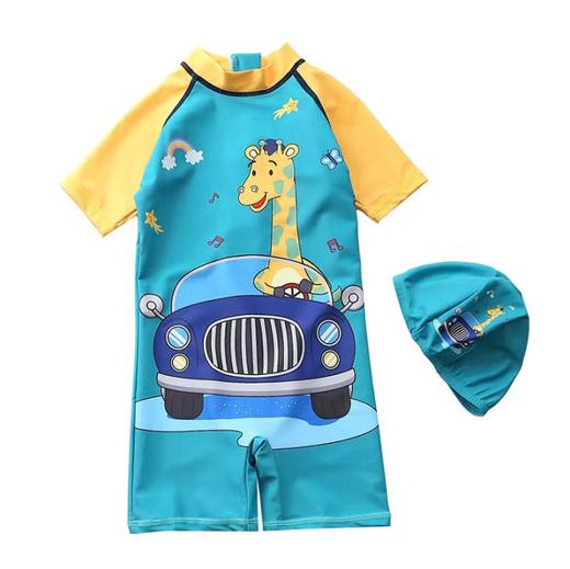 夏8017男小童带帽连体泳衣A230601（M-2XL码） 商品图0