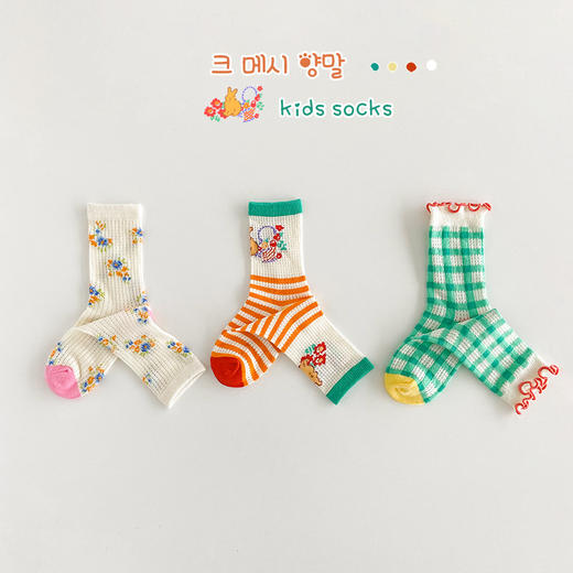 1424儿童袜子一件代发春夏薄款彩虹儿童网眼袜波点游乐园女童袜子_HLY 商品图14