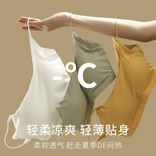 细肩带美背内衣女夏季吊带带胸垫露背U型抹胸防走光文胸一体背心_HLY 商品图2