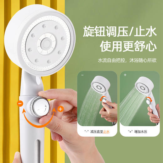 【缤纷糖果色浴霸增压淋浴花洒】过滤护肤喷头套装 大出水沐浴家用洗澡加压热水器 升级设计避免水垢 商品图2