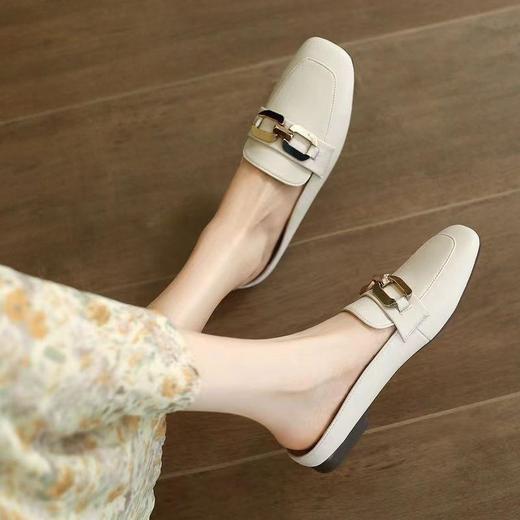 LPL 软底包头半拖鞋百搭一脚蹬懒人鞋外穿平底拖鞋 商品图4