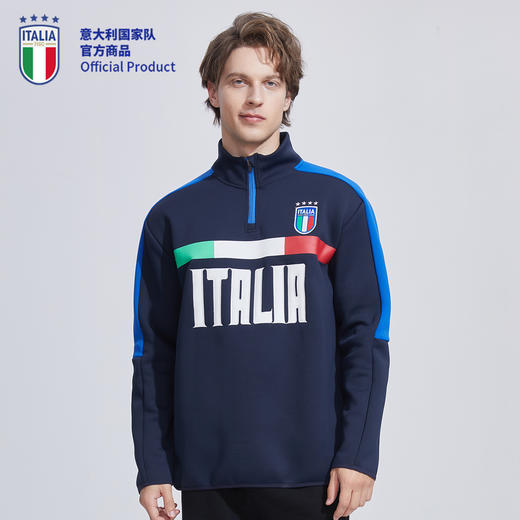 意大利国家队官方商品丨复古立领半拉链刺绣卫衣运动休闲足球迷 商品图4
