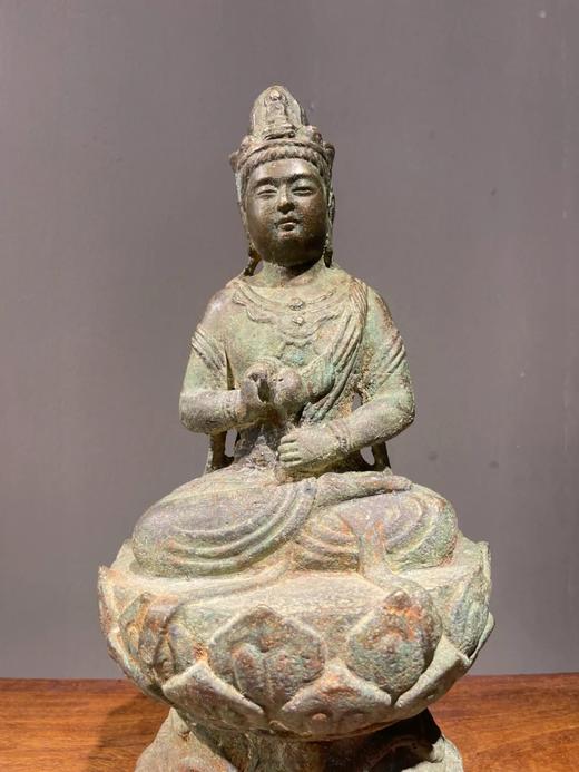 青铜莲花座观音菩萨像，顺丰包邮 商品图1