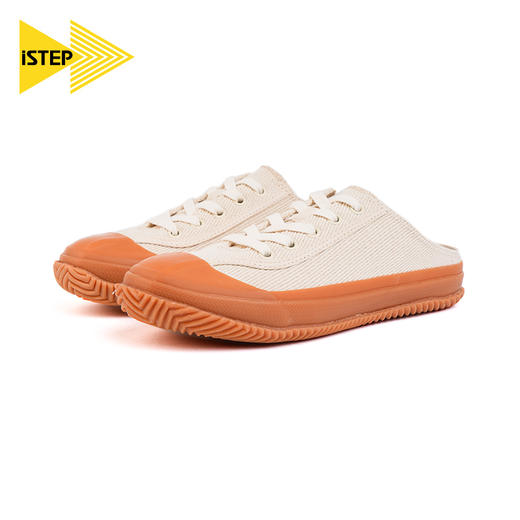 iSTEP女鞋半拖鞋2022新品无后跟懒人平底鞋韩版休闲百搭小白鞋女 商品图0